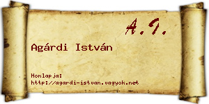 Agárdi István névjegykártya