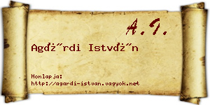 Agárdi István névjegykártya